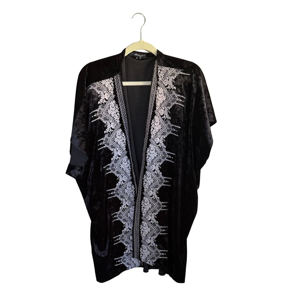 Embroidered Velvet Kimono